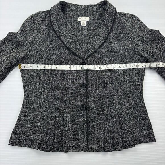 Kim Rogers Gray Tweed Blazer Jacket Women’s Size 12 Classic Fit Dress Career - Picture 8 of 12